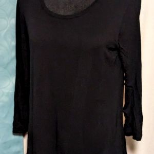 LOGO Long-Sleeved Top with Bottom Ruffle